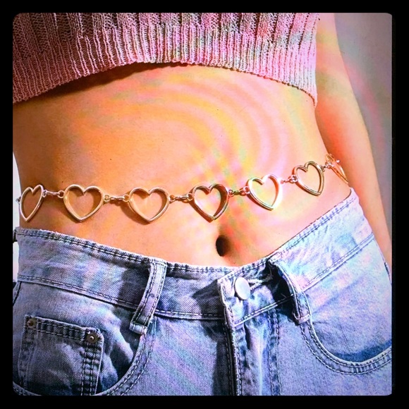 Jewelry - $10 or 2/$15 💕💕 1 PIECE HEART DECOR CHAIN BELT 💕💕